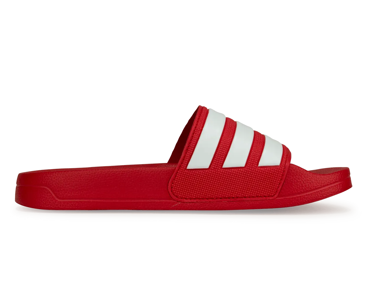 adidas Men's Adilette 3-Stripe Shower Slides Red/White