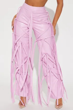 All Strapped Up Faux Leather Pant - Pink