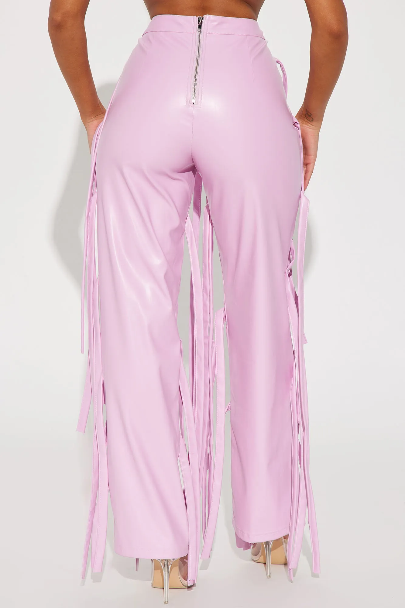 All Strapped Up Faux Leather Pant - Pink