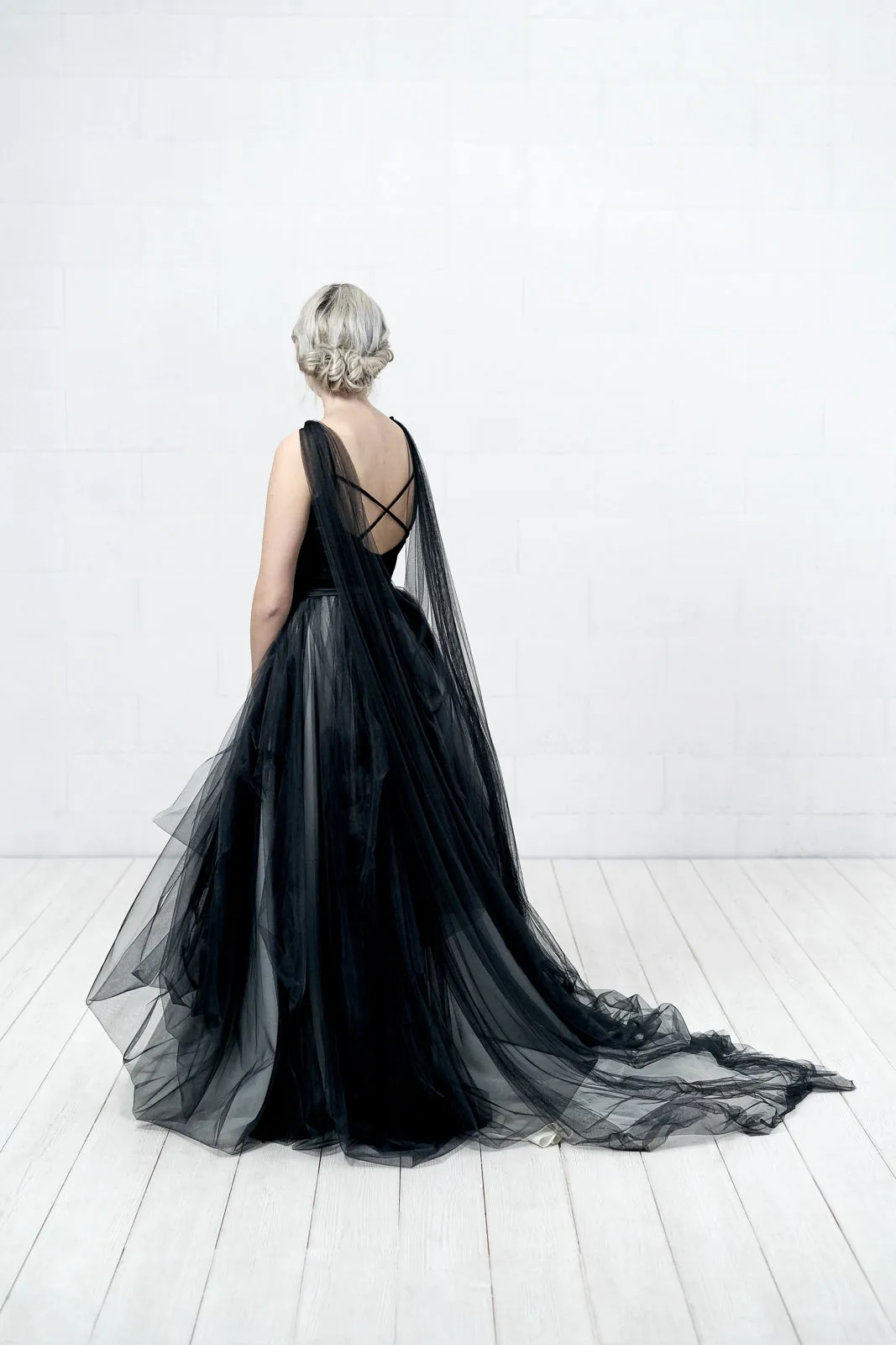 Custom color bridal cape - FLOOR