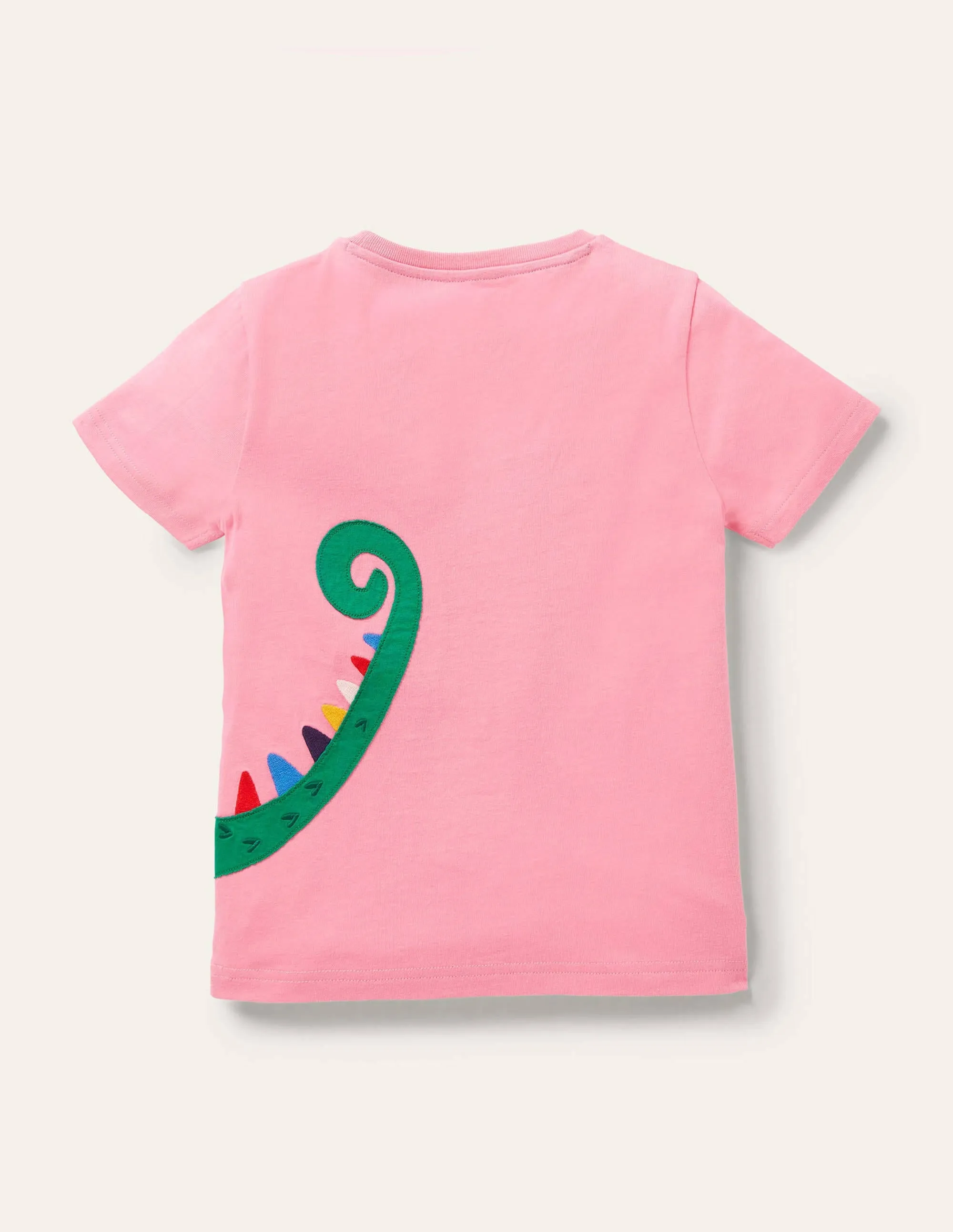 Front & Back Appliqué T-shirt-Pink Lemonade Chameleon