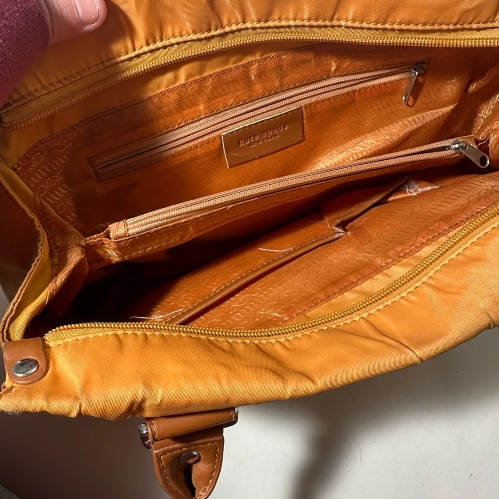 Kate Spade Brown and Tan Shoulder Bag with Leather Accents