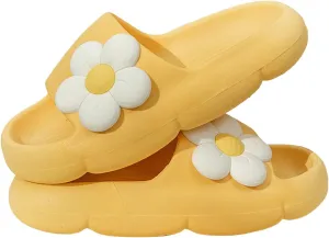 Kids Girls Comfortable Flower Cloud Slides Non Slip Lightweight Shower Sandals Fashion Thick House Bathroom Shoes
