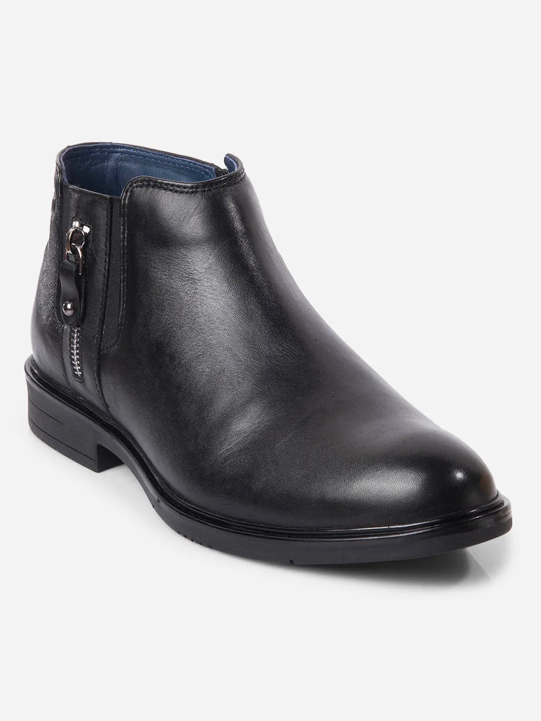 Men's Black Round Toe Casual Slip On Boots (ID2273)