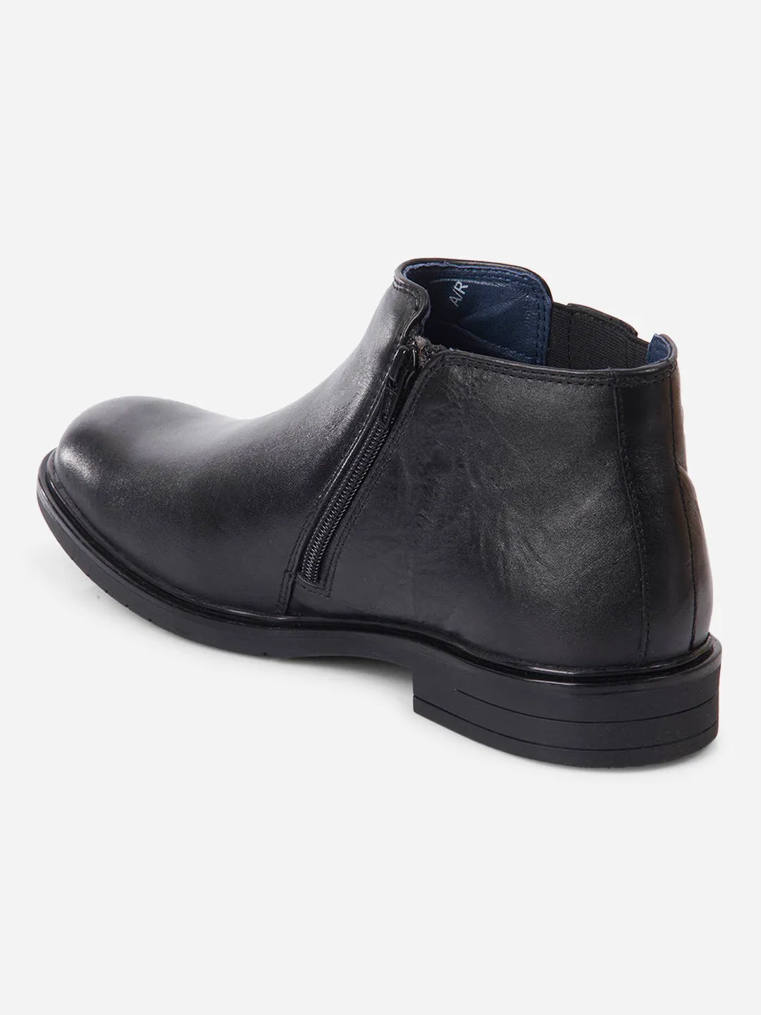 Men's Black Round Toe Casual Slip On Boots (ID2273)