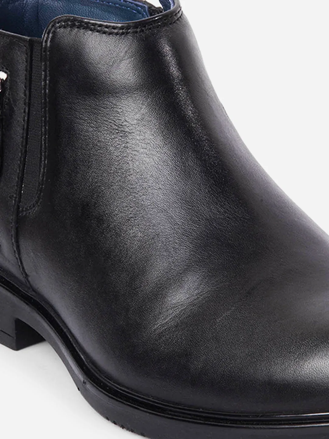 Men's Black Round Toe Casual Slip On Boots (ID2273)