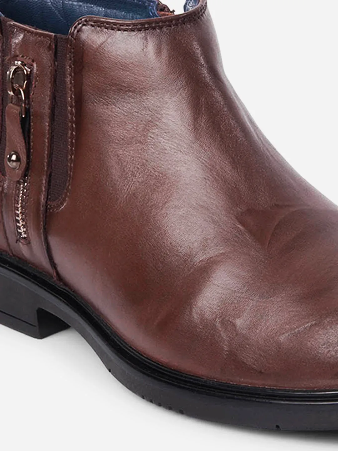 Men's Brown Round Toe Casual Slip On Boots (ID2273)
