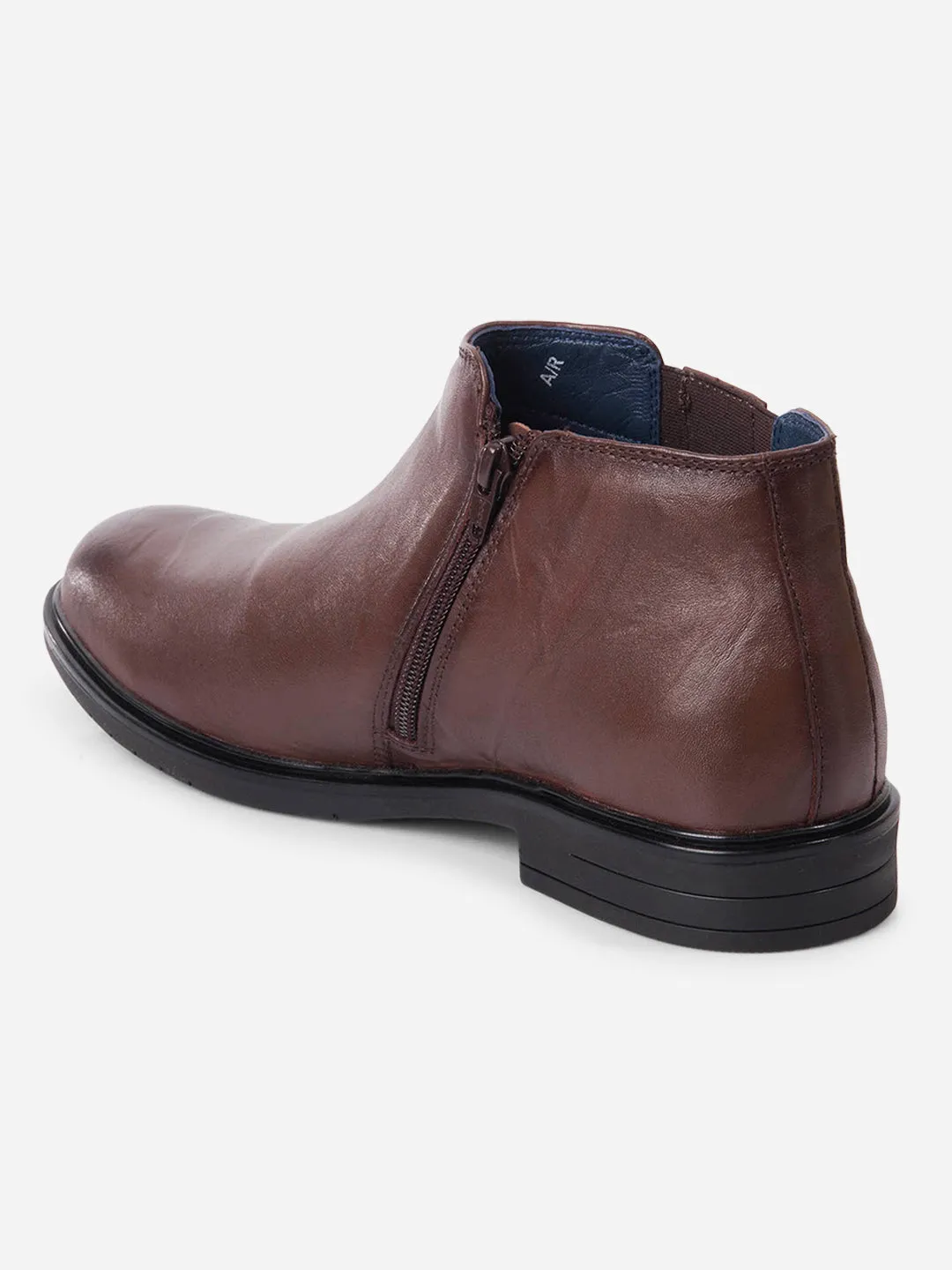 Men's Brown Round Toe Casual Slip On Boots (ID2273)