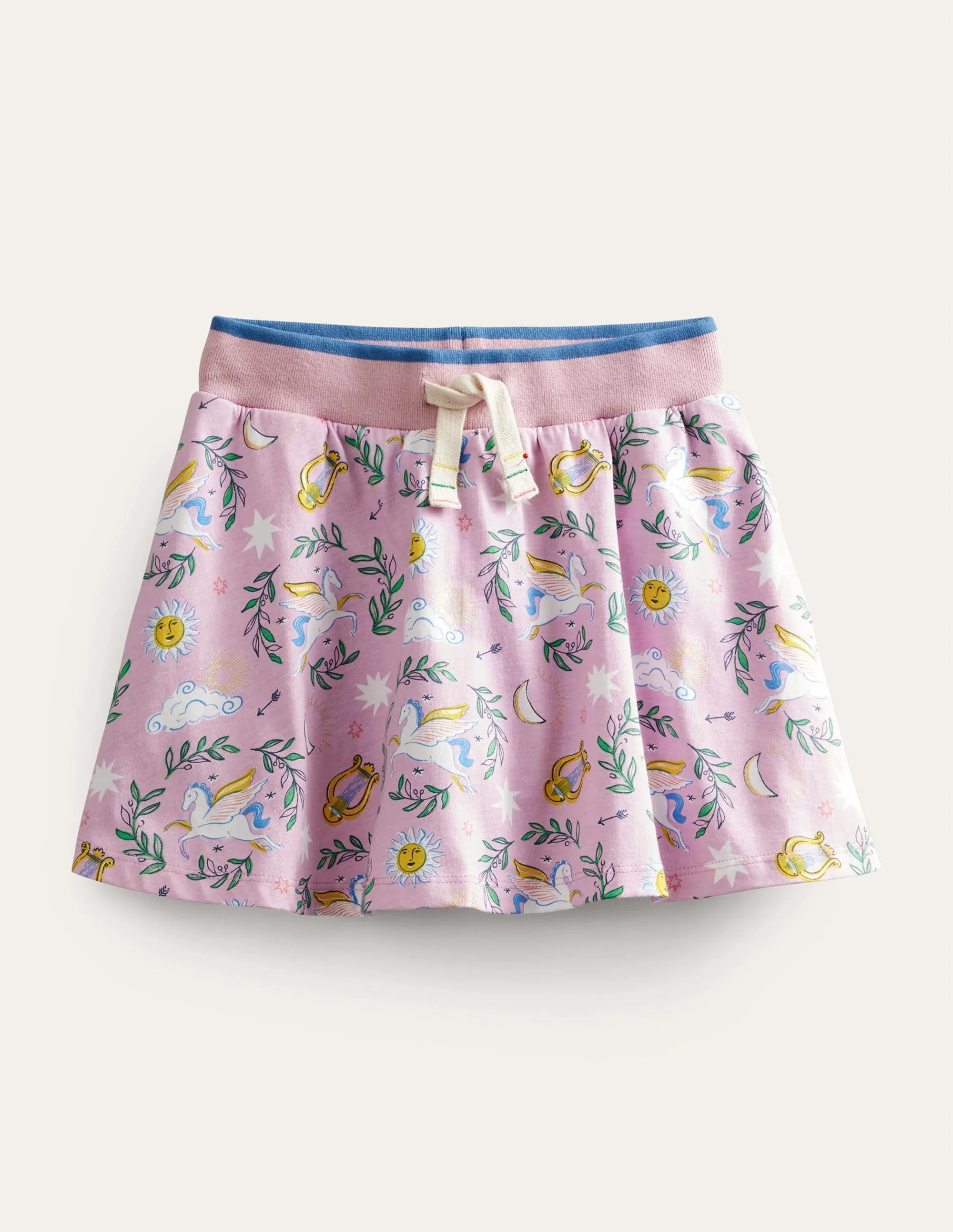 Printed Jersey Skort-Winsome Orchid/Metallic