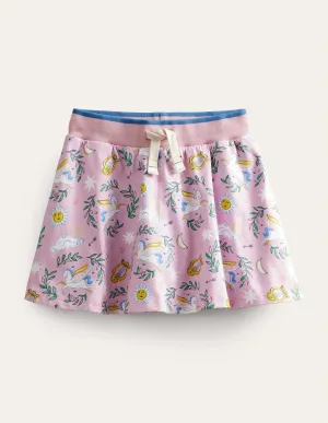 Printed Jersey Skort-Winsome Orchid/Metallic