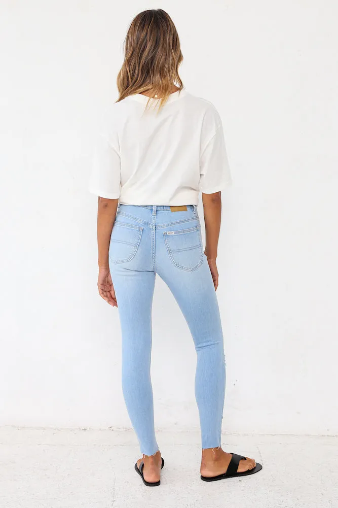 RIDERS BY LEE Mid Ankle Skimmer California Raw Jeans Blue