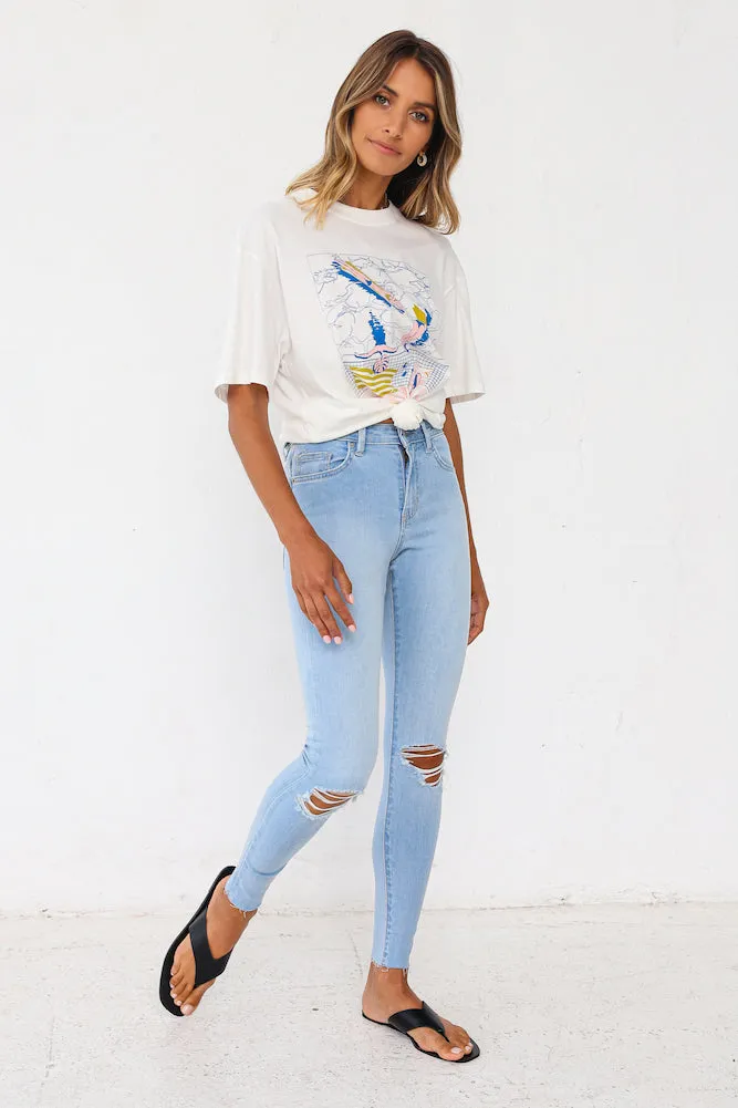 RIDERS BY LEE Mid Ankle Skimmer California Raw Jeans Blue