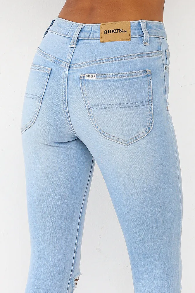RIDERS BY LEE Mid Ankle Skimmer California Raw Jeans Blue