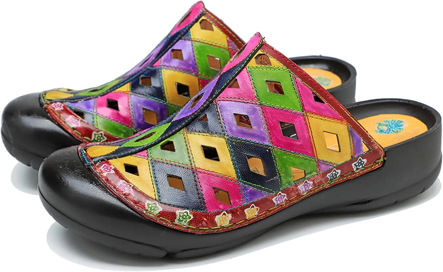 Riutiru Women's Handmade Vintage Ethnic Style Lambskin Sandals and Slippers - Fashion and lightweight Suitable for Any Occasion