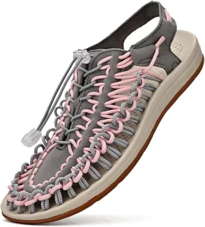 Rope Sport Sandals for Men Fisherman Shoes Men's Handmade Woven Shoes Comfortable & Lightweight Cord Beach Sandals