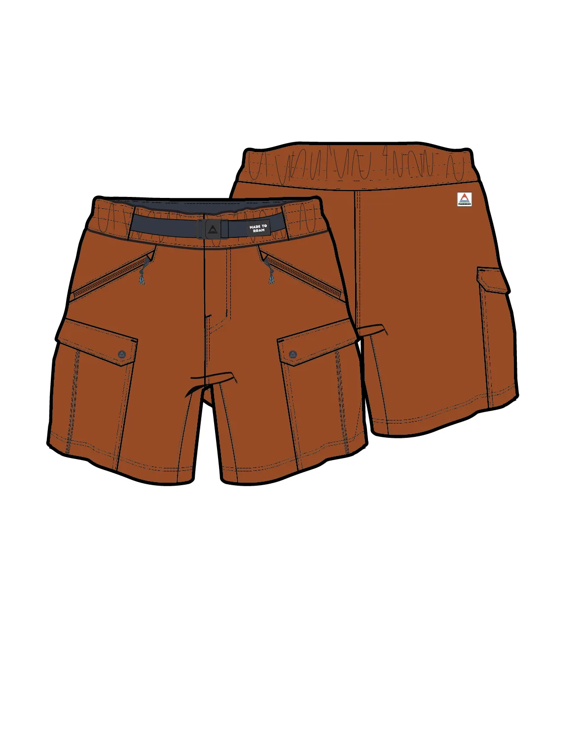 Sandstone Recycled Active Trail Short - Sunset Orange