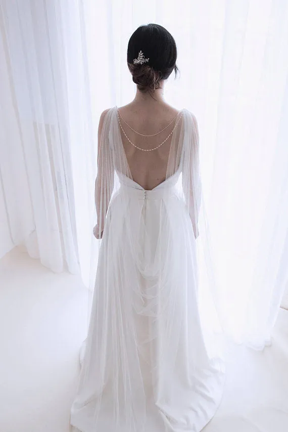 Wedding cape with back necklace